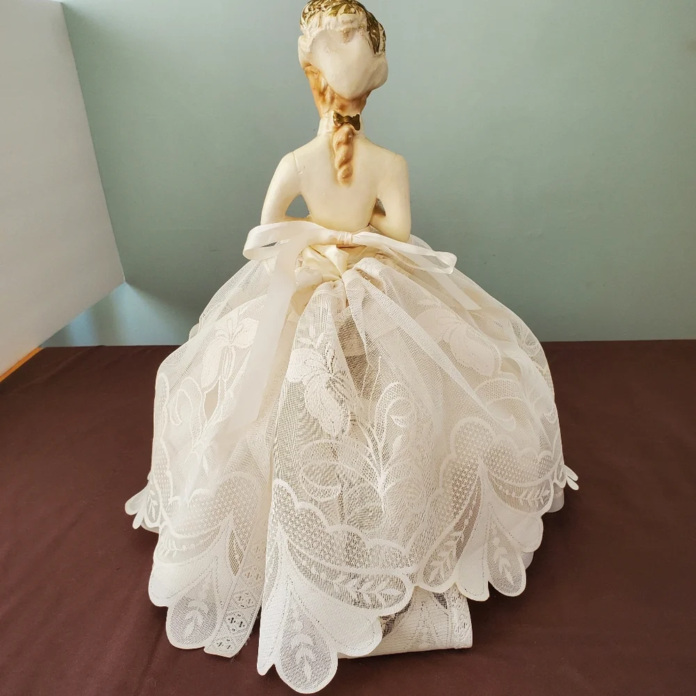 Vintage Chalkware Table/Desk Boudoir Lady Lamp, Art Deco 1930's - 1950's - Picture 3 of 13